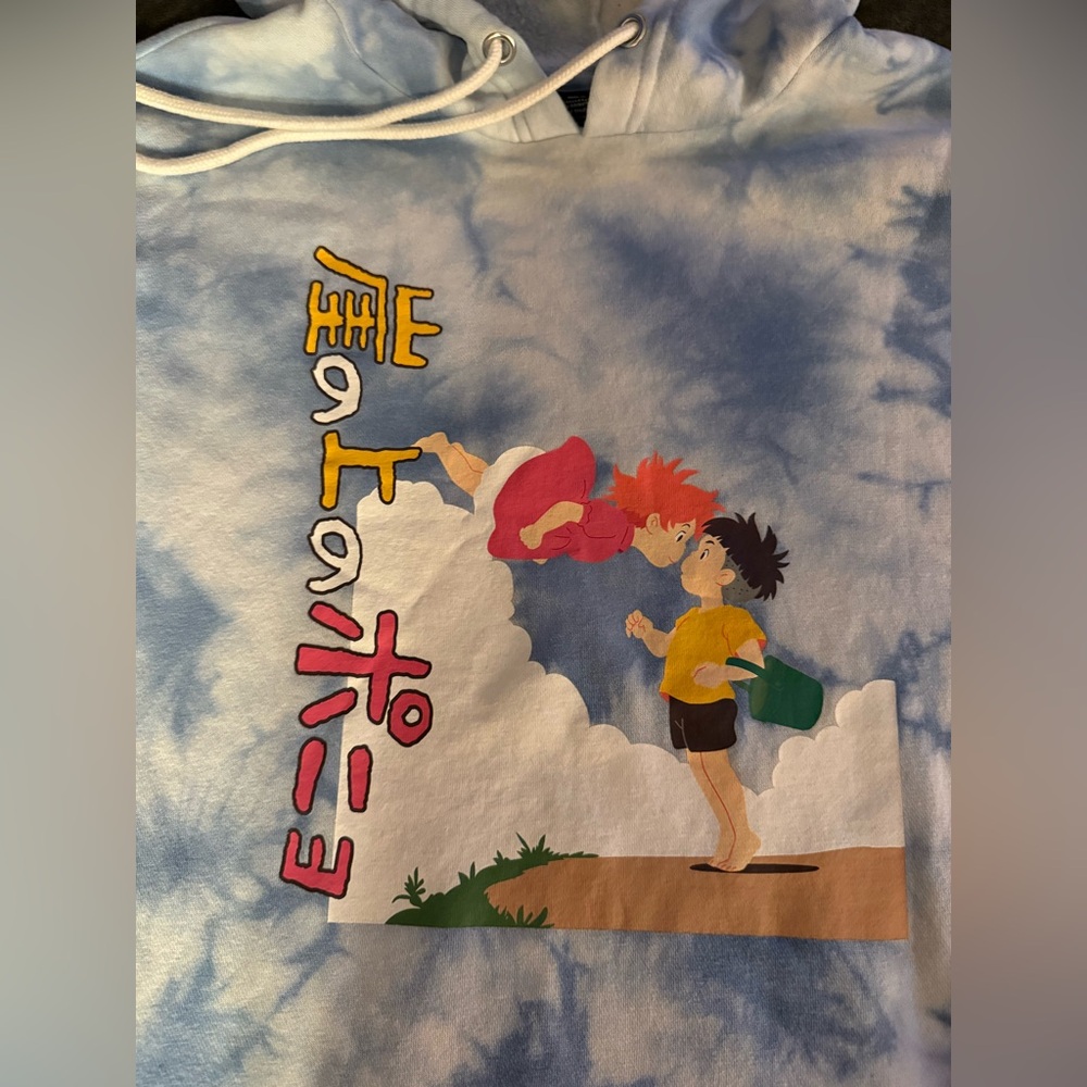 Her Universe Blue Tie-Dye Hoodie Ponyo Studio Ghibli - Picture 5 of 8
